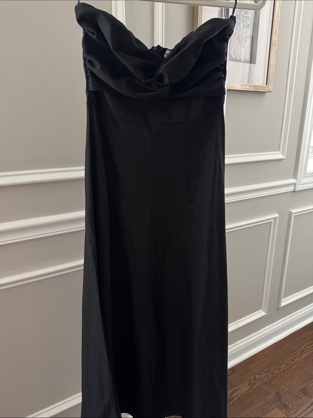 NWOT Classic Strapless Black linen blend dress